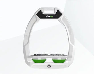Flex-On Sicherheitssteigbügel Plat Ultra Grip Weiß Grau Grün mit Safe-On System – Bild 1 von 1