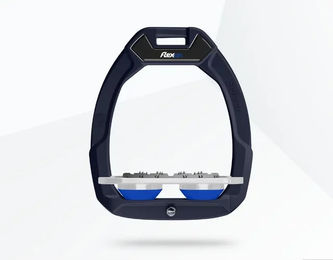 Flex-On Sicherheitssteigbügel Reining Plat Ultra Grip mit Safe-On System in Grün/Grau/Blau – Bild 1 von 1