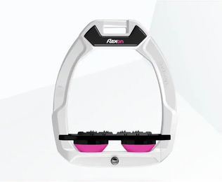 Flex-On Sicherheitssteigbügel Safe-On Ultra Grip Weiß Schwarz Rosa – Bild 1 von 1