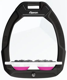 Flex-On Sicherheitssteigbügel Ultra Grip Safe-On flach Schwarz Weiß Rosa – Bild 1 von 1