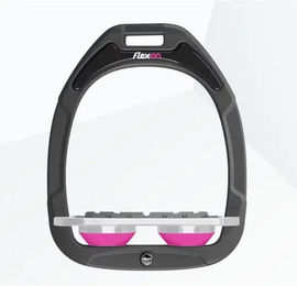 Flex-On Steigbügel Flat Grip Green Composite Anthrazit Grau Rosa – Bild 1 von 1