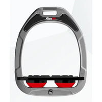 Produktbild von Flex-On Steigbügel Flex-On Green Composite aus Aluminium in Schwarz/Rot mit flacher Grip-Oberfläche