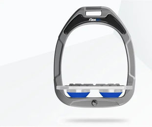 Flex-On Steigbügel Green Composite aus Aluminium in Silber und Blau mit flacher Grip-Oberfläche – Bild 1 von 1