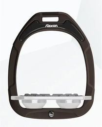 Flex-On Steigbügel mit Plattgriff aus Green Composite in Braun Grau Weiß – Bild 1 von 1