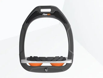 Flex-On Steigbügel schräg Green Composite mit Grip in Anthrazit Grau Orange – Bild 1 von 1