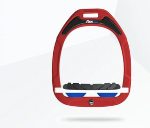 Flex-On Steigbügel Schräg Green Composite mit Grip in Rot Weiß Blau – Bild 1 von 1