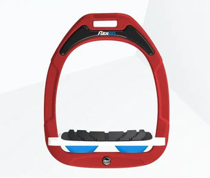 Flex-On Steigbügel Schräg Green Composite mit Grip in Rot Weiß Blau – Bild 1 von 1