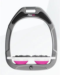 Flex-On Steigbügel Ultra Grip aus Aluminium und Green Composite in Weiß/Rosa – Bild 1 von 1