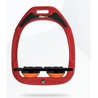 Produktbild von Flex-On Steigbügelplatte Green Composite mit Griff in Rot Schwarz Orange für Pferde