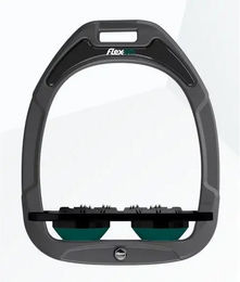 Flex-on Steigbügelplatten Ultra Grip Green Composite in Anthrazit Schwarz Grün – Bild 1 von 1