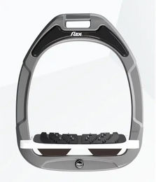 Flex-On Ultra Grip Aluminium Steigbügel geneigt in Weiß/Braun aus Green Composite – Bild 1 von 1