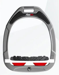 Flex-On Ultra Grip Aluminium Steigbügel geneigt in Weiß/Rot aus Green Composite – Bild 1 von 1