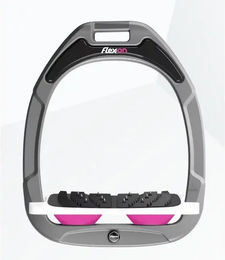 Flex-On Ultra Grip Aluminium Steigbügel in Weiß und Rosa mit Green Composite – Bild 1 von 1