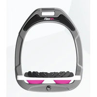 Produktbild von Flex-On Ultra Grip Aluminium Steigbügel in Weiß und Rosa mit Green Composite