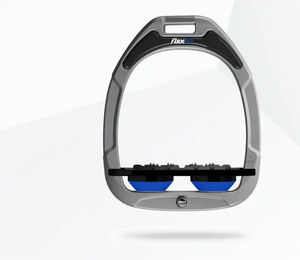 Flex-On Ultra Grip Aluminium Steigbügel mit Platte in Schwarz und Blau aus Green Composite – Bild 1 von 1