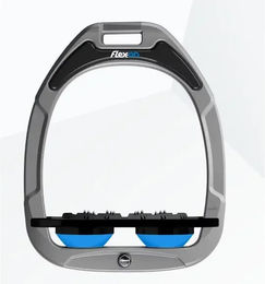 Flex-On Ultra Grip Aluminium Steigbügel mit Platte in Schwarz und Blau aus Green Composite – Bild 1 von 1