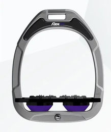 Flex-On Ultra Grip Aluminium Steigbügel Schwarz Violett Green Composite – Bild 1 von 1