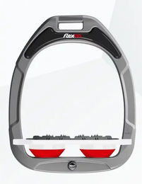 Flex-On Ultra Grip Aluminium Steigbügel Weiß Rot – Bild 1 von 1