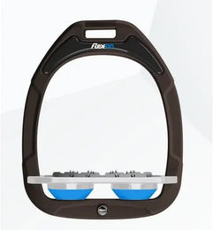 Flex-On Ultra Grip Flache Steigbügel aus Green Composite in Braun Grau Blau – Bild 1 von 1