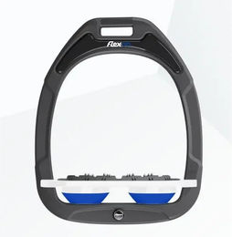 Flex-On Ultra Grip Flache Steigbügel Green Composite Anthrazit Weiß Blau – Bild 1 von 1
