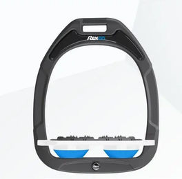 Flex-On Ultra Grip Flache Steigbügel Green Composite Anthrazit Weiß Blau – Bild 1 von 1