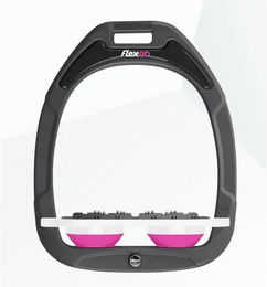 Flex-On Ultra Grip Flache Steigbügel Green Composite Anthrazit Weiß Rosa – Bild 1 von 1