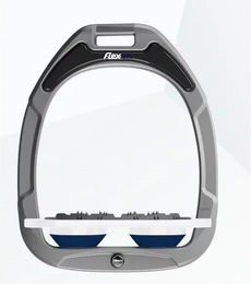 Flex-On Ultra Grip Flachsteigbügel aus Green Composite in Aluminium/Silber/Marine – Bild 1 von 1