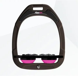 Flex-On Ultra Grip Flachsteigbügel aus Green Composite in Braun Schwarz Rosa – Bild 1 von 1