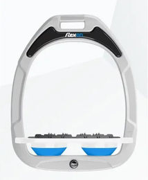 Flex-on Ultra Grip Flachsteigbügel aus Green Composite in Weiß/Blau – Bild 1 von 1