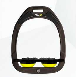 Flex-on Ultra Grip Flachsteigbügel Green Composite Braun Schwarz Gelb – Bild 1 von 1