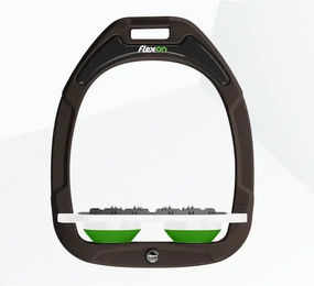 Flex-On Ultra Grip Flachsteigbügel Green Composite Braun Weiß Grün – Bild 1 von 1