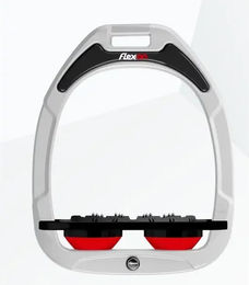Flex-on Ultra Grip Flachsteigbügel Green Composite in Weiß Schwarz Rot – Bild 1 von 1