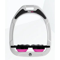 Produktbild von Flex-On Ultra Grip Flat Steigbügel aus Green Composite in Weiß/Schwarz/Rosa