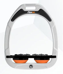 Flex-on Ultra Grip Plattensteigbügel aus Green Composite in Braun Weiß Orange – Bild 1 von 1