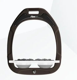Flex-On Ultra Grip Plattformsteigbügel aus Green Composite in Braun Weiß Grau – Bild 1 von 1