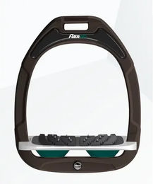 Flex-On Ultra Grip Schräge Steigbügel aus Composite in Braun Grau Grün – Bild 1 von 1