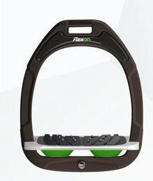 Flex-On Ultra Grip Schräge Steigbügel aus Composite in Braun/Grau/Grün – Bild 1 von 1