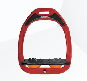 Flex-On Ultra Grip Schrägreiter Steigbügel Green Composite Rot Schwarz Orange – Bild 1 von 1
