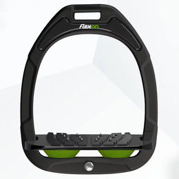 Flex-On Ultra Grip Steigbügel aus Composite in Schwarz/Grün – Bild 1 von 1
