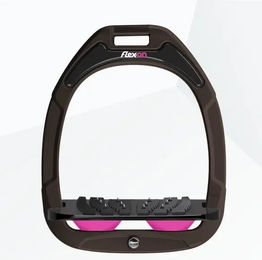 Flex-On Ultra-Grip Steigbügel aus Green Composite in braun/schwarz/rosa – Bild 1 von 1