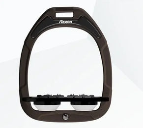 Flex-On Ultra Grip Steigbügel aus Green Composite in Braun Schwarz Weiß – Bild 1 von 1
