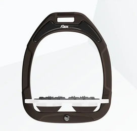 Flex-On Ultra Grip Steigbügel aus Green Composite in Braun/Weiß/Braun – Bild 1 von 1