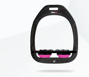 Flex-On Ultra Grip Steigbügel aus Green Composite in Grün Schwarz Rosa – Bild 1 von 1
