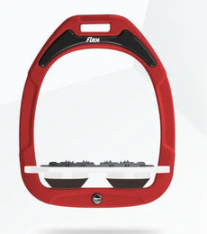 Flex-On Ultra Grip Steigbügel aus Green Composite in Rot Weiß Braun – Bild 1 von 1