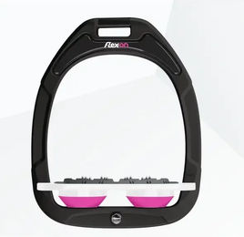 Flex-On Ultra Grip Steigbügel aus Green Composite in Schwarz Weiß Rosa – Bild 1 von 1