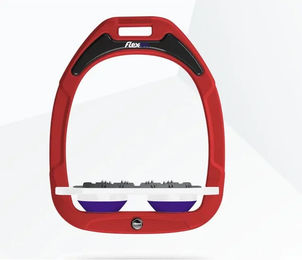 Flex-On Ultra Grip Steigbügel Green Composite in Rot Weiß Violett – Bild 1 von 1