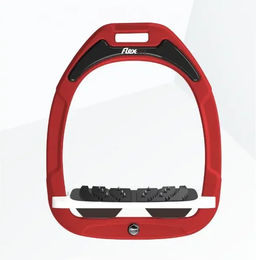 Flex-On Ultra Grip Steigbügel Green Composite Rot Weiß Braun – Bild 1 von 1