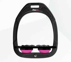 Flex-On Ultra Grip Steigbügel Green Composite Schwarz/Schwarz/Rosa – Bild 1 von 1
