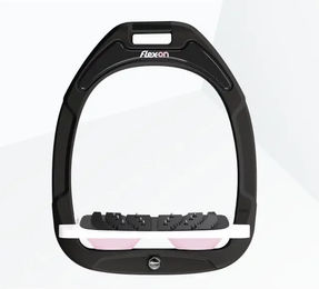 Flex-On Ultra Grip Steigbügel Green Composite Schwarz Weiß Rosa – Bild 1 von 1