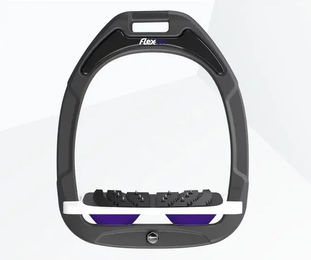 Flex-On Ultra Grip Steigbügel mit Neigungsverstellung in Anthrazit Weiß Violett aus Green Composite – Bild 1 von 1